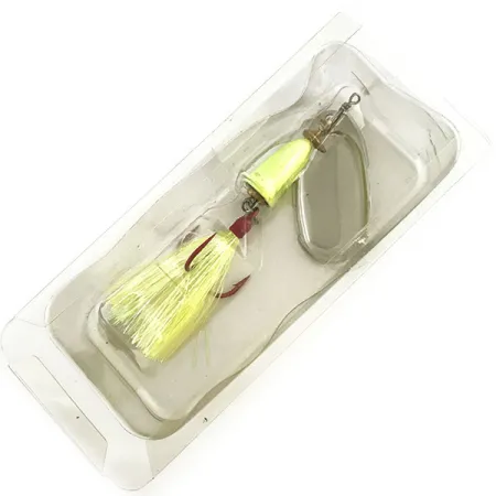 Blue Fox Super Vibrax 5 Glow, 1/2oz Nickel / Chartreuse spinning lure #9295