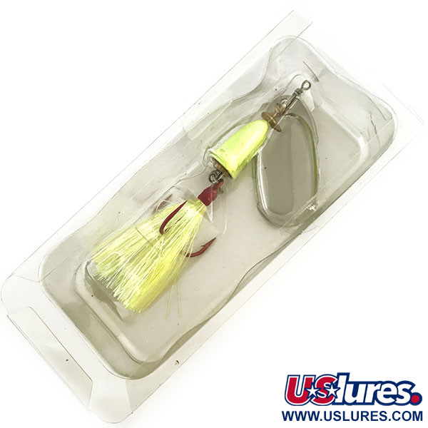   Blue Fox Super Vibrax 5 Glow, 1/2oz Nickel / Chartreuse spinning lure #9295