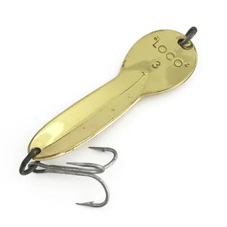 Vintage Glen Evans Loco 3, 3/5oz Gold fishing spoon #9300