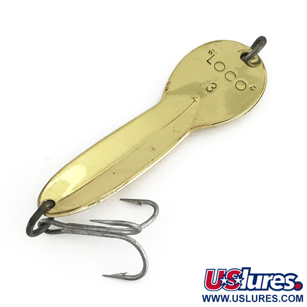 Vintage  Glen Evans Loco 3, 3/5oz Gold fishing spoon #9300