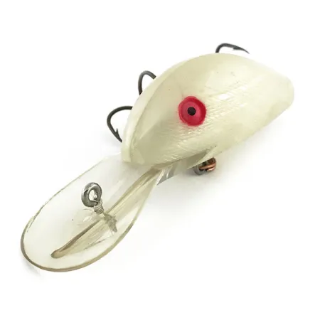 Vintage Norman Deep Runner, 3/5oz White Pearl fishing lure #9333