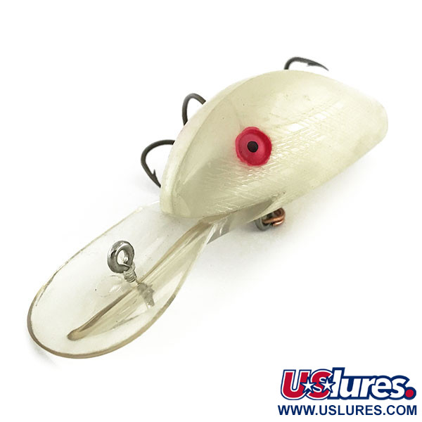 Vintage   Norman Deep Runner, 3/5oz White Pearl fishing lure #9333
