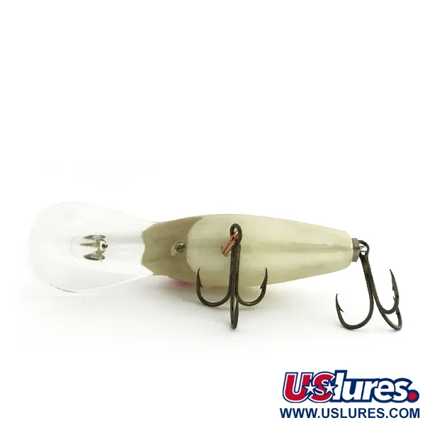 Vintage Norman Deep Runner, 3/5oz White Pearl fishing lure #9333