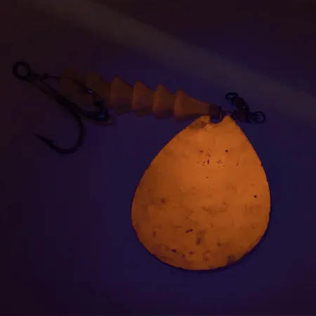 Vintage Luhr Jensen Dave Davis UV, 3/5oz Nickel / Pink spinning lure #9336