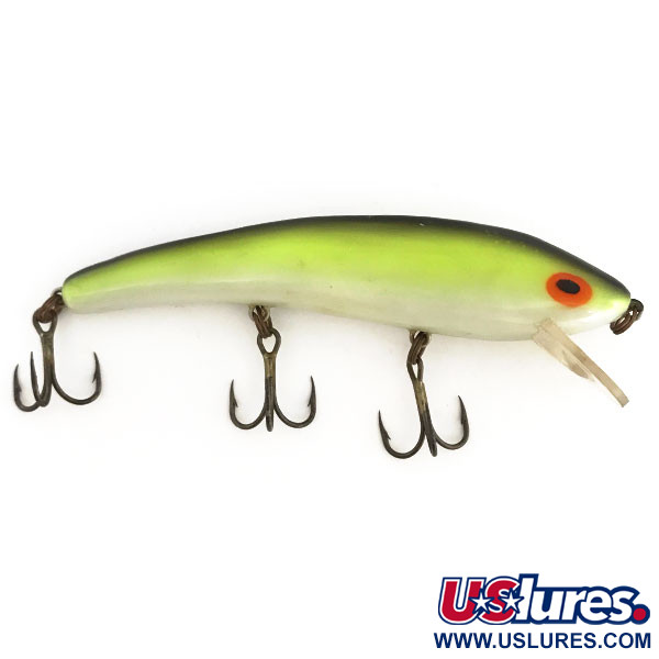 Cotton Cordell Ripplin Red Fin - Chartreuse Minnow, Topwater Lures