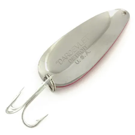 Vintage Eppinger Dardevle Dardevlet , 3/4oz Red / White / Nickel fishing spoon #9356