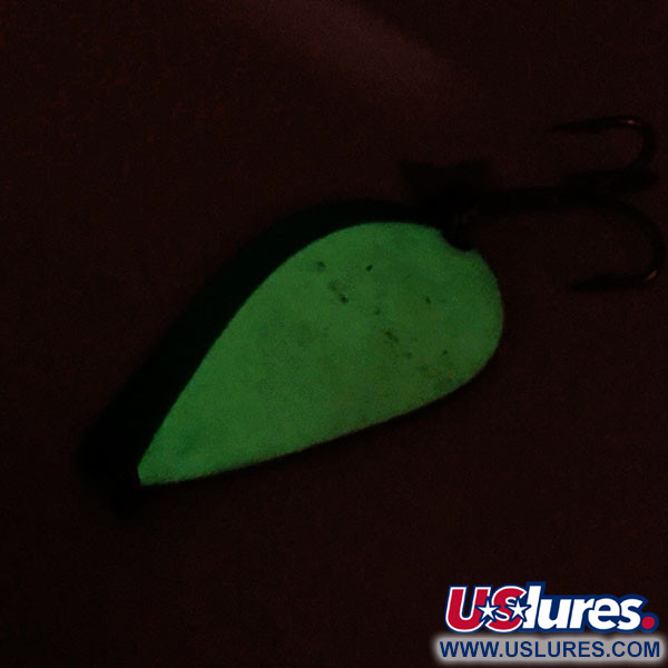 Vintage  Acme K.O. Wobbler Glow, 3/4oz White / Green glow (Glow in Dark) fishing spoon #9370