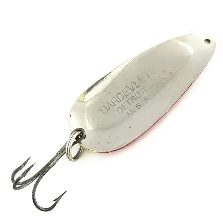 Vintage Eppinger Dardevle Dardevlet , 3/4oz Nickel / Red / Nickel fishing spoon #9376