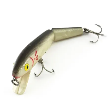 Vintage Cotton Cordell Red Fin Jointed, 3/8oz White Pearl fishing lure #9382