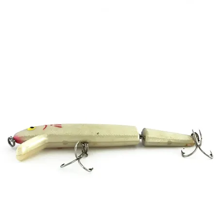 Vintage Cotton Cordell Red Fin Jointed, 3/8oz White Pearl fishing lure #9382