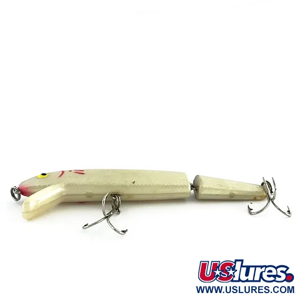 Vintage   Cotton Cordell Red Fin Jointed, 3/8oz White Pearl fishing lure #9382