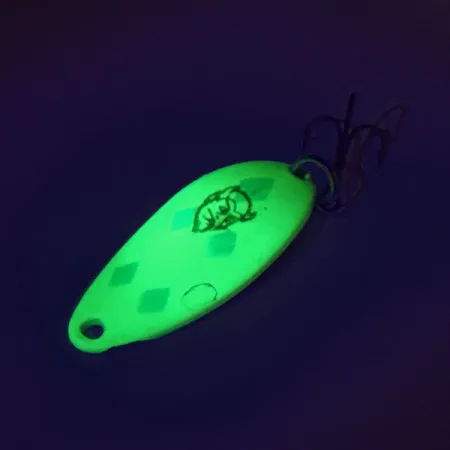 Vintage Eppinger Dardevle Devle Dog 5200, 1/4oz Nickel / Chartreuse fishing spoon #9384