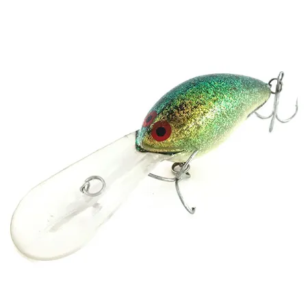 Vintage Norman DD22 HD (Heavy Diver), 1oz White/Green Fleck fishing lure #9395