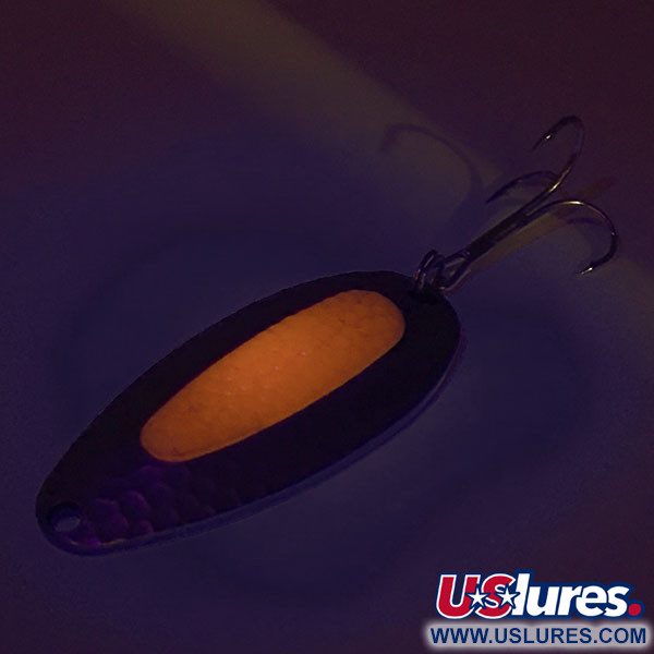 Vintage   Blue Fox Pixee UV, 3/4oz Hammered Silver / Orange fishing spoon #9399