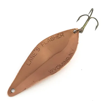 Vintage Lanes Tackle & Bait Lane's Flasher, 1/2oz Copper fishing spoon #9418