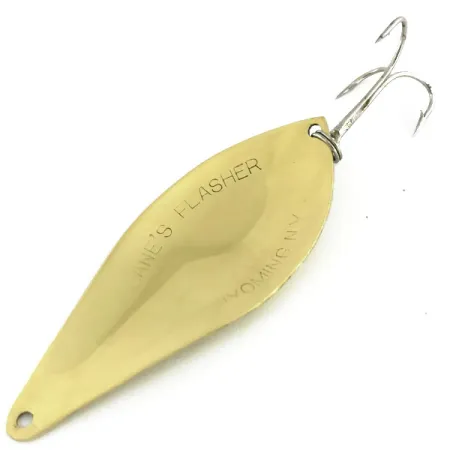 Vintage Lanes Tackle & Bait Lane's Flasher, 2/3oz Gold fishing spoon #9423