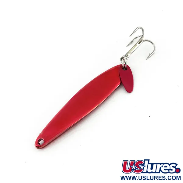 Vintage Bay de Noc Swedish pimple, 1/4oz Red Metallic fishing spoon #9443