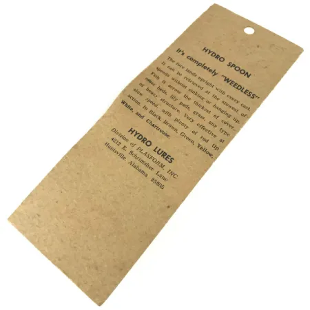 Hydro Lures Weedless Hydro Spoon, 1/2oz White / Red / Green fishing spoon #9467