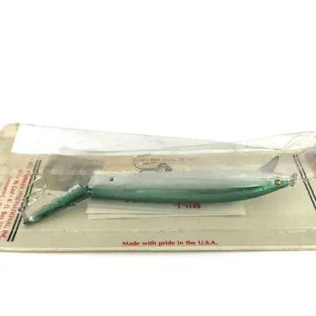 Bill Norman Jointed, 3/4oz Mirror Silver / Green fishing lure #9471