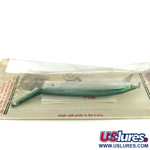 Bill Norman Jointed, 3/4oz Mirror Silver / Green fishing lure #9471