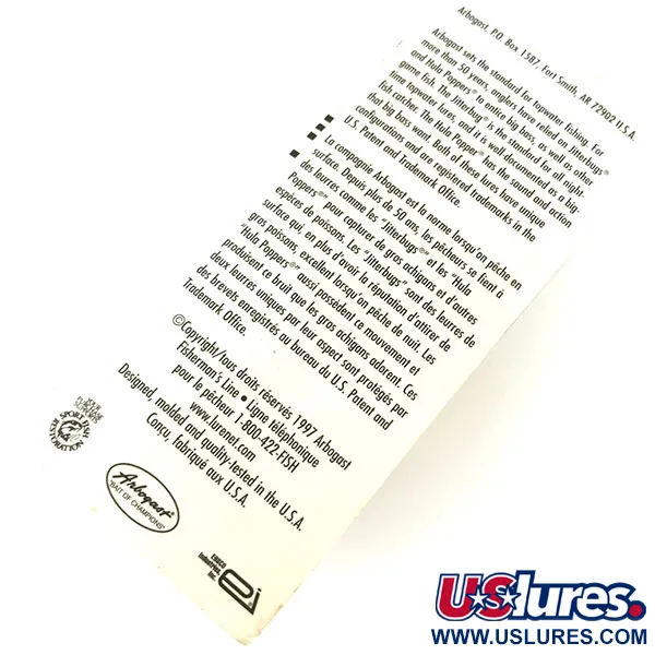   Fred Arbogast Hula Popper, 1/4oz Yellow fishing lure #9472