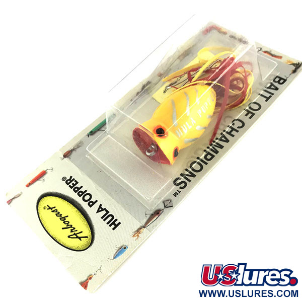   Fred Arbogast Hula Popper, 1/4oz Yellow fishing lure #9472