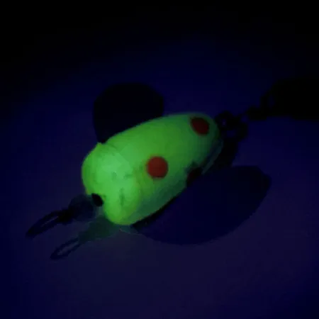 Vintage Shur Strike Spin-n-Glo UV, 1/8oz Yellow / Red spinning lure #9479