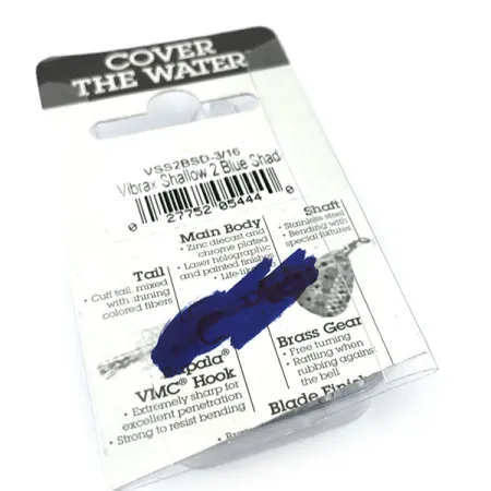 Blue Fox Vibrax Shallow, 1/4oz Rainbow Blue spinning lure #9497