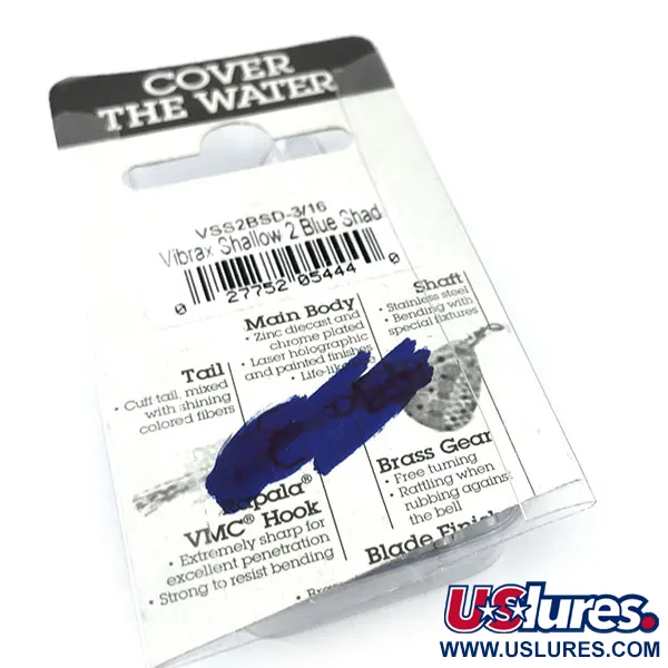 Blue Fox Vibrax Shallow, 1/4oz Rainbow Blue spinning lure #9497