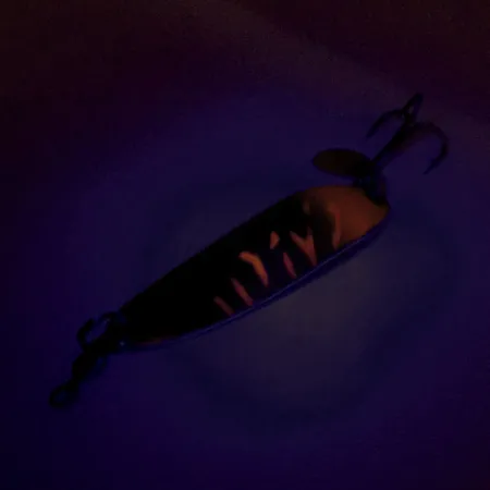 Vintage Luhr Jensen Krocodile Die #3, 1/3oz Gold / Red fishing spoon #9502