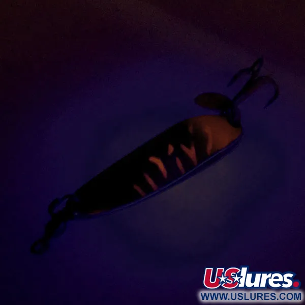 Vintage Luhr Jensen Krocodile Die #3, 1/3oz Gold / Red fishing spoon #9502