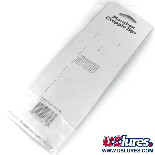   Bass Pro Shops Marabou Crappie Jig, 1/8oz White / Red fishing #9515