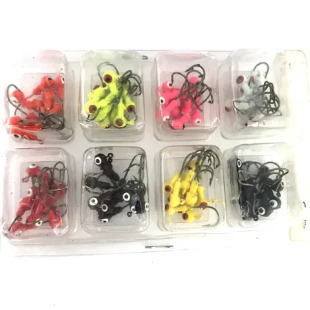 Bass Pro Shops Painted Round Jighead Kit, 3/32oz Red / Pink / Yellow / Chartreuse / Brown / White / Black / Orange fishing #9516