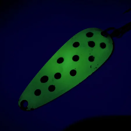 Vintage Blue Fox Aqua Spoon, 1/3oz Chartreuse / Black / Bronze (Brass) fishing spoon #9525