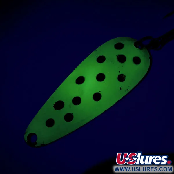 Vintage Blue Fox Aqua Spoon, 1/3oz Chartreuse / Black / Bronze (Brass) fishing spoon #9525