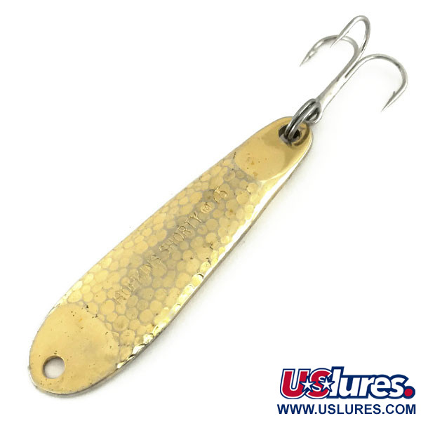 Vintage   Hopkins Shorty 75, 3/4oz Hammered Gold fishing spoon #9529