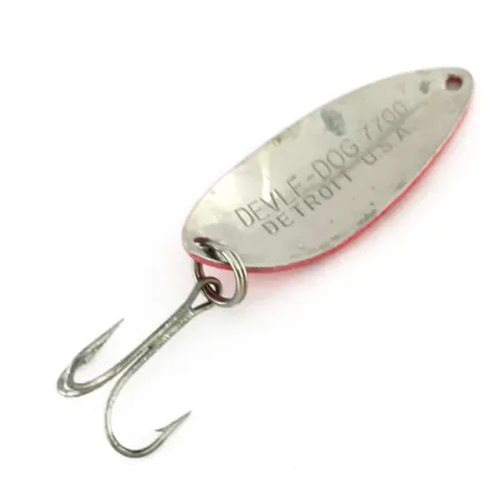 Vintage Eppinger Dardevle Devle Dog 7700, 1/2oz Red / Black / Nickel fishing spoon #9532