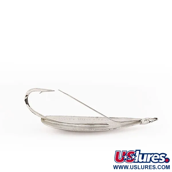 Vintage Weedless Johnson Silver Minnow, 3/4oz Silver fishing spoon #9550