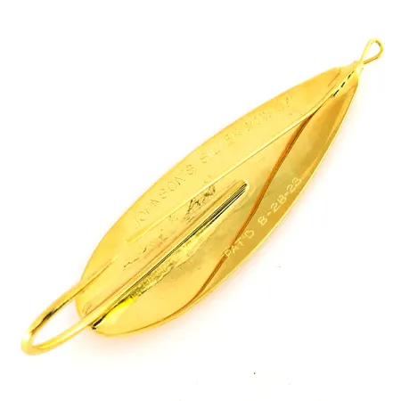 Vintage Weedless Johnson Silver Minnow, 1oz Gold fishing spoon #9554