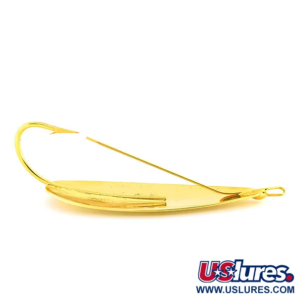 Vintage Weedless Johnson Silver Minnow, 1oz Gold fishing spoon #9554