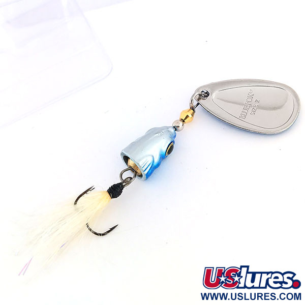   Blue Fox Vibrax Shallow, 1/4oz Rainbow Blue spinning lure #9566