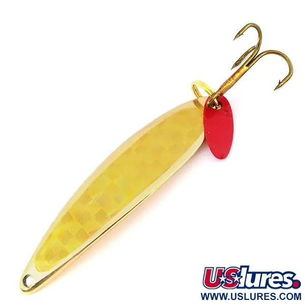Vintage Bay de Noc Swedish pimple, 1/2oz Gold fishing spoon #9567