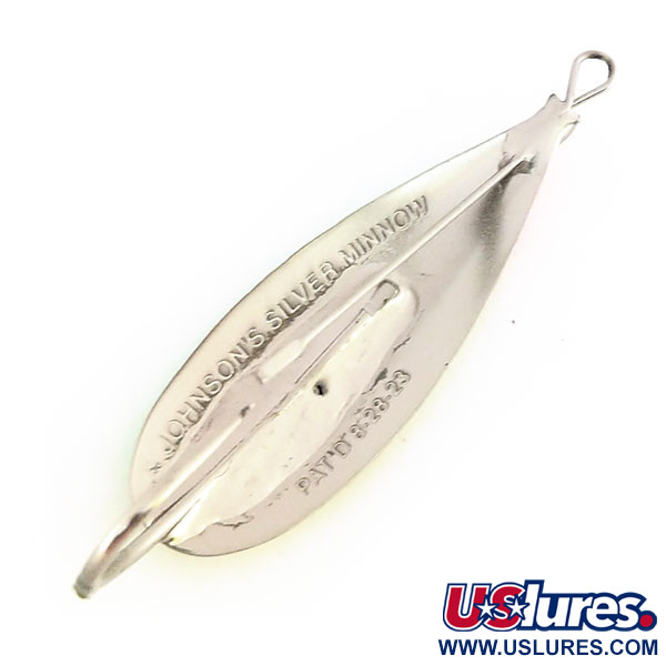 Vintage   Weedless Johnson Silver Minnow UV, 1/3oz Fire Tiger fishing spoon #9574