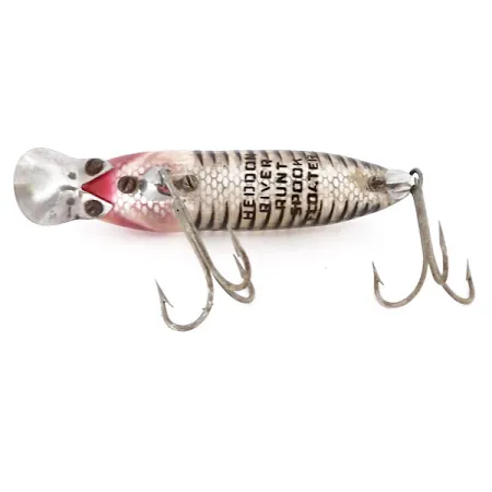 Vintage Heddon River Runt Spook Floating #9400, 2/5oz Silver / Red fishing lure #9596