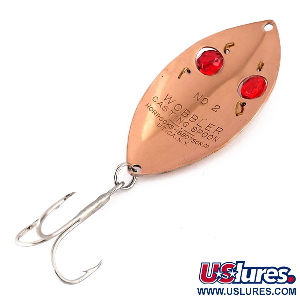 Vintage   Horrocks-Ibbotson Wobbler, 3/4oz Copper / Red Eyes fishing spoon #9599