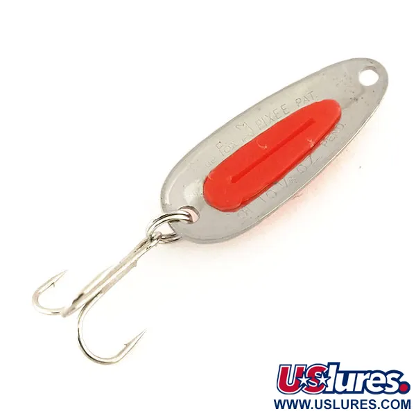 Vintage Blue Fox Pixee UV, 3/16oz Hammered Nickel / Orange fishing spoon #9605