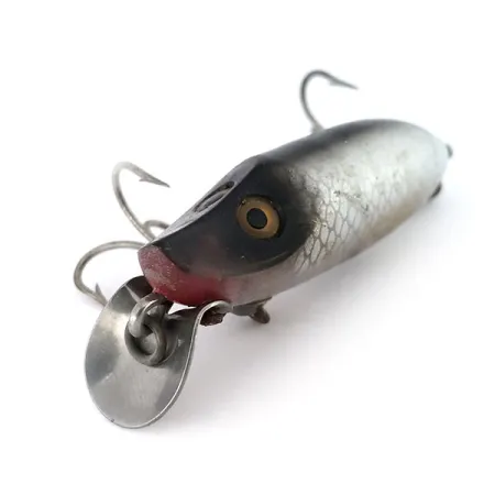 Vintage Heddon River Runt, 2/5oz Silver fishing lure #9607