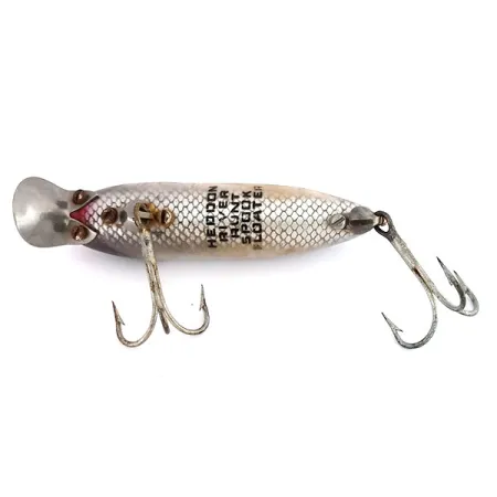 Vintage Heddon River Runt, 2/5oz Silver fishing lure #9607