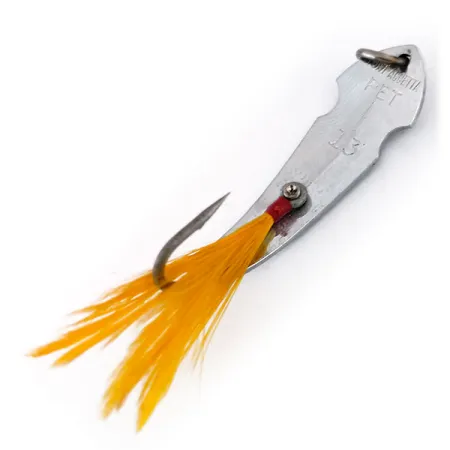 Vintage Tony Accetta Pet Spoon 13, 3/16oz Nickel / Green fishing spoon #9609