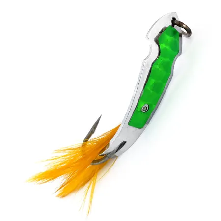 Vintage Tony Accetta Pet Spoon 13, 3/16oz Nickel / Green fishing spoon #9609